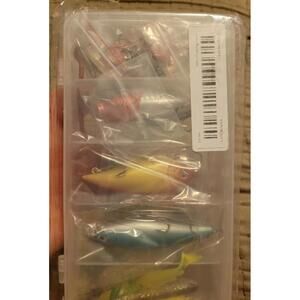 NEW Fishing Lure Lot w/ Tackle Box – Hard Baits & Soft Plastics – Sealed